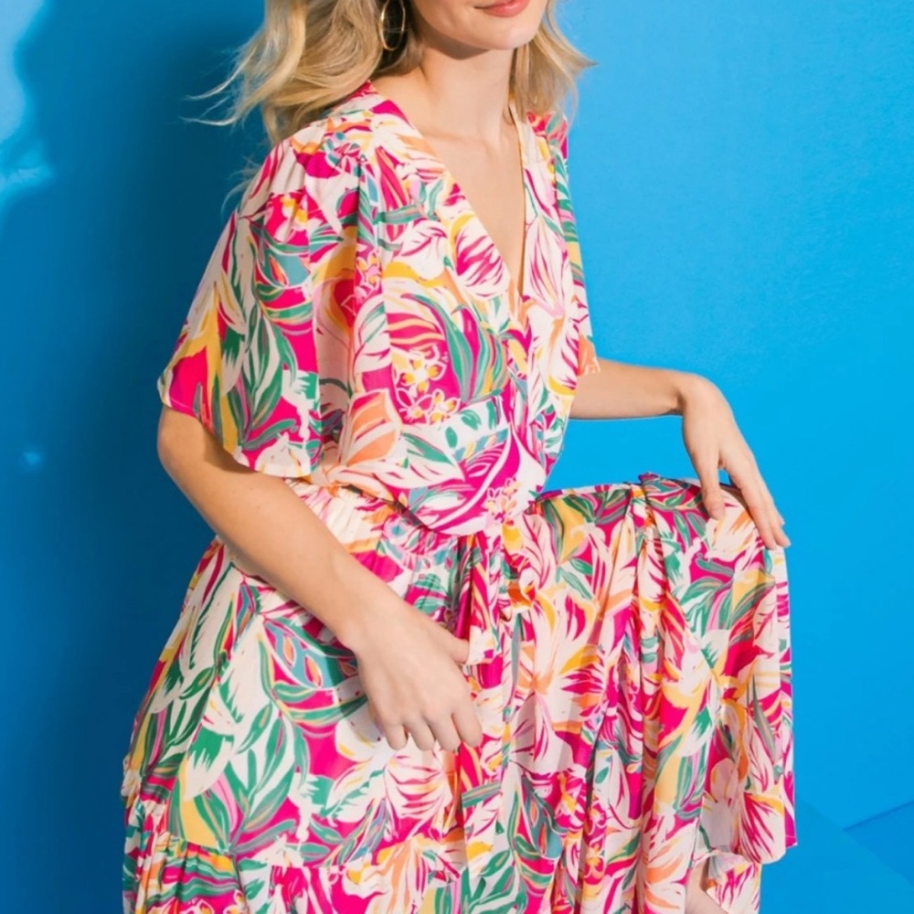 Flying Tomato Tropical Floral Dress - Picture 2 of 7